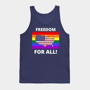 Freedom for All - Rainbow USA July 4th Tank Top